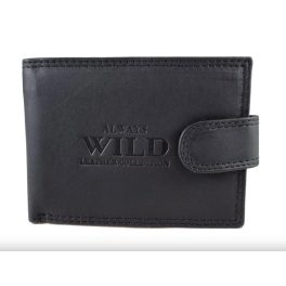 Kisméretű férfi bőr pénztárca fekete Always Wild