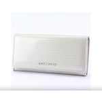 Női bőr pénztárca lakk fehér nagyméretű