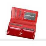 Női bőr pénztárca lakk fehér nagyméretű