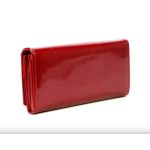 Női bőr pénztárca lakk fehér nagyméretű