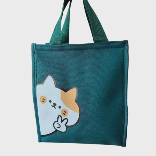 Thermo uzsonnás és ebédes táska zöld színben