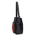 Evica női válltáska prémium Karen rostbőr fekete barna