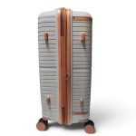 Szürke bőrönd XL óriás méret 75 cm bővíthető kivehető kerekekkel