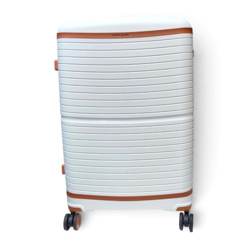 Bőrönd nagy méretű L-es Pierre Cardin 75 cm-es fehér prémium minőségű csendes