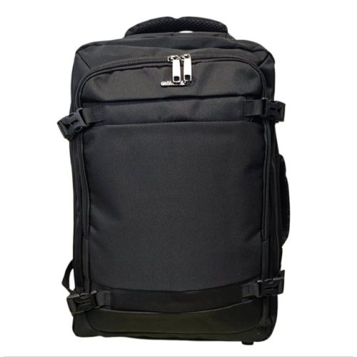 Kézipoggyász hátizsák repülőre 40x30x20 cm ingyenes méret laptoptartós fekete