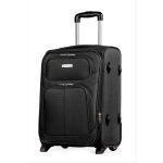Bőrönd 55 x 40 x 20 cm 2 kerekű Leonardo da Vinci fekete Wizzair méret bővíthető 1221