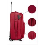 Bőrönd 55 x 40 x 20 cm 2 kerekű Leonardo da Vinci fekete Wizzair méret bővíthető 1221