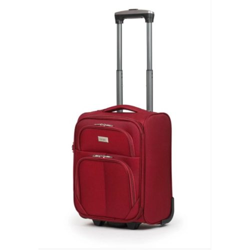 Kézipoggyász bőrönd 40 x 30 x 2 cm Wizzair méret bordó 2 kerekű 1221 xs