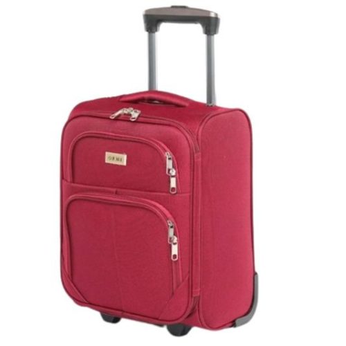 Kézipoggyász bőrönd 40 x 30 x 2 cm Wizzair méret bordó 2 kerekű 1221 xs