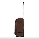 Bőrönd 55 x 40 x 20 cm 2 kerekű Leonardo da Vinci Wizzair méret barna bővíthető