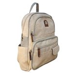 Női hátizsák bézs városi divattáska sokzsebes nagyméretű