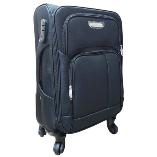 Wizzair Priority bőrönd 55 x 38 x 20/23 cm bővíthető fekete Leonardo
