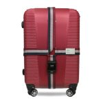 Bőröndpánt számzáras biztonsági poggyász heveder zöld bézs