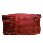 Valentina utazótáska piros színű görög mintás 50 cm nagyméretű