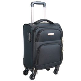   Kabin bőrönd 40 x 30 x 20 cm Wizz kivehető kerekekkel számzárral fekete