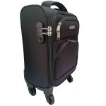 Kabin bőrönd 40 x 30 x 20 cm Wizz kivehető kerekekkel számzárral fekete