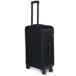 Nagy bőrönd fekete színű L-es bővíthető kivehető kerekekkel 70 cm