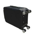 Nagy bőrönd fekete színű L-es bővíthető kivehető kerekekkel 70 cm