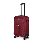 Bőrönd S-es kabin méret bordó 55 x 40 x 20 cm kivehető kerekekkel puhafalú