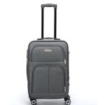 Bőrönd kabin méret  55 x 40 x 20 cm kivehető kerekekkel puhafalú szürke
