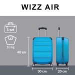 Kézipoggyász bőrönd 40 x 30 x 20 cm Wizz méret kivehető kerekekkel kék