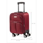 Kézipoggyász bőrönd 40 x 30 x 20 cm Wizz méret kivehető kerekekkel bordó