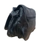 Agnella valódi bőr női táska nagyméretű sokzsebes fekete