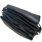 Agnella valódi bőr női táska nagyméretű sokzsebes fekete