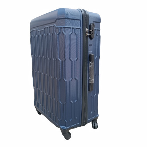Kék bőrönd M-es méret közepes keményfalú 63 cm