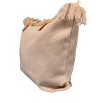 Strandtáska nagyméretű női válltáska bézs színű fonott