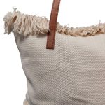 Strandtáska nagyméretű női válltáska bézs színű fonott