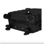 Bőrönd 55 x 40 x 20 cm sötétkék kézipoggyász kivehető kerekekkel ABS