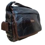 Valódi bőr női táska fekete-barna sokzsebes Laurence