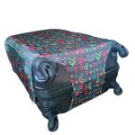 Bőröndhuzat M-es méretű bőröndre elasztikus anyagból Gamer minta fekete