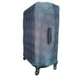 Bőröndhuzat nagyméretű bőröndre L-es elasztikus anyagú fekete fehér elegáns