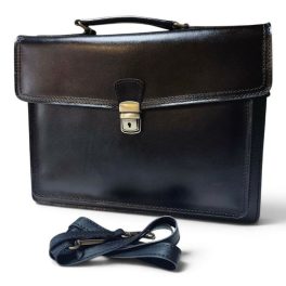 Maxmoda valódi bőr aktatáska fekete 2 részes 45 cm