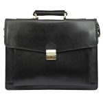 Maxmoda valódi bőr aktatáska fekete 2 részes 45 cm