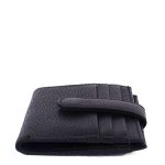 Prémium valódi bőr kártyatartó pénztárca fekete színben