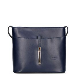   Vera Pelle valódi bőr női táska sötétkék elegáns kisméretű