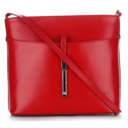    Vera Pelle valódi bőr női táska piros elegáns kisméretű