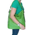 Maxima női táska zöld sokzsebes eco bőr nagyméretű