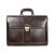 Aktatáska valódi bőr sötétbarna 3 rekeszes
