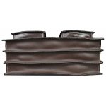 Aktatáska valódi bőr sötétbarna 3 rekeszes