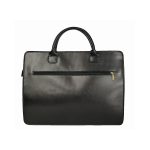 Aktatáska valódi bőr fekete 2 rekeszes