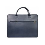 Aktatáska valódi bőr sötétkék 2 rekeszes