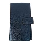 Valódi bőr kártyatartó és euró pénztárca fekete színben