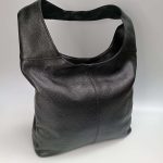 Tícia valódi bőr női táska fekete nagyméretű