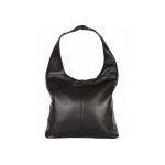 Tícia valódi bőr női táska fekete nagyméretű