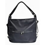 Fekete női hátizsák és válltáska egyben átalakítható eco bőr