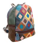 Valódi bőr női hátizsák különleges patchwork színes